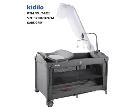 سرير اطفال Kidilo《 كيديلو T-702》2 دور + قابل للطي بسهوله