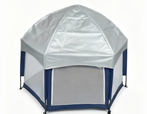 خيمة لعب للأطفال بغطاء أضافي بمقاس cm 120x120x150 – مركز نشاط آمن قابل للطي للاستخدام داخل وخارج المنزل (بدون كور)