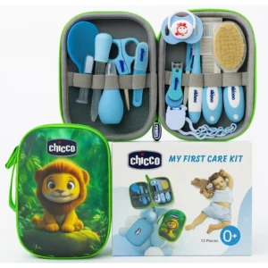 حقيبة عناية الطفل الكاملة من Chicco – طقم أدوات عناية حديثي الولادة بعلبة أنيقة ومريحة - 13 قطعه - كود 72996