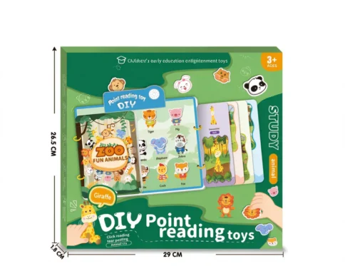 كتاب الحيوانات الناطق DIY للأطفال – لعبة تعليمية تفاعلية بأصوات الحيوانات وسبورة وايت بورد للمسح – لعمر 3 سنوات فأكثر - 6626A