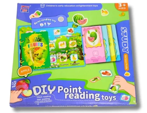كتاب القراءة الناطق DIY للأطفال - لعبة تعليمية ٣ في ١ مع سبورة رسم وتدريب على أسماء الحيوانات والفواكه بالصوت - 6628A