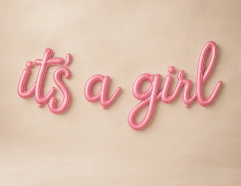 لافتة بالونات It's a Girl عيد ميلاد، لوازم ديكور الحفلات