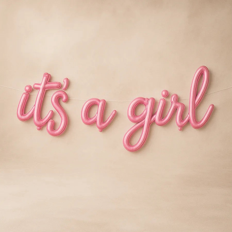 لافتة بالونات It's a Girl عيد ميلاد، لوازم ديكور الحفلات