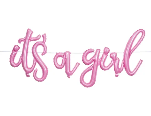 لافتة بالونات It's a Girl عيد ميلاد، لوازم ديكور الحفلات