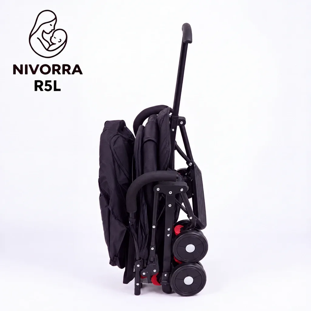 أسترولر أطفال NIVORRA R5L للسفر – خفيفة 4 كيلو، بتطبق في ثانية وتدخل كابينة الطيارة